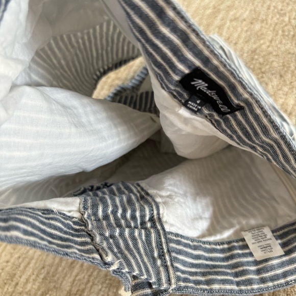 Madewell Striped Lace-Up Linen Shorts Size: 4 Erie Stripe Nostalgia Blue - Picture 11 of 11